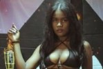 Slutroulette Ebony Camgirl in Black Lingerie